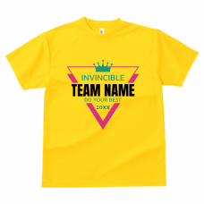 王冠と三角のロゴがおしゃれなチームTシャツをオリジナルでプリント　チームウェア・グッズのテンプレート　GLIMMER ドライTシャツの無料デザインテンプレート